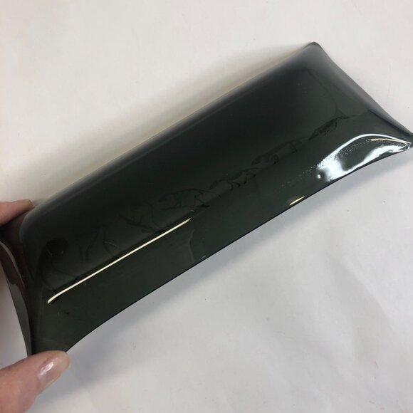 Vintage 60's Skeleton Lizard Man Evolution 9.25" x‎ 3.75" Smoked Art Glass Tray - Picture 6 of 8